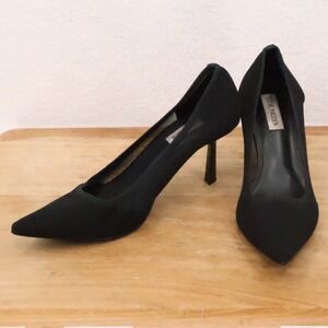 Steve Madden Black Mesh Pointed Toe Stiletto Pumps Womens Career Size 8.5Heels